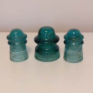 Set of 3 Decorative Vintage Insulator Caps
